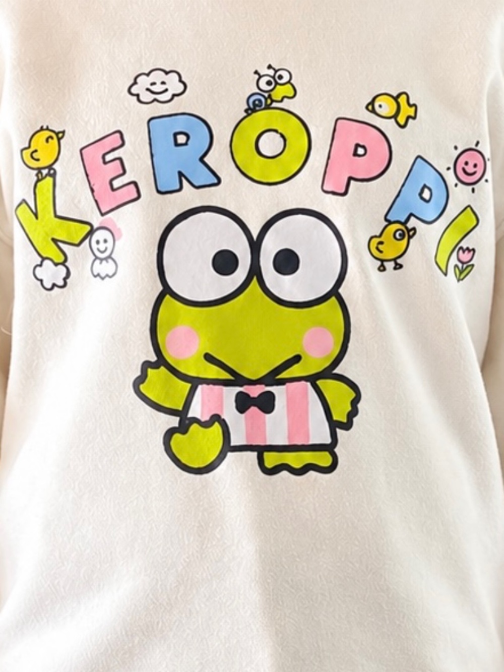 Keroppi Graphic Sweatshirt – Cream/White